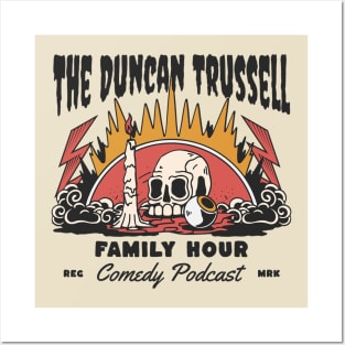 Occult-Style Duncan Trussell Podcast Skull and Candle Posters and Art